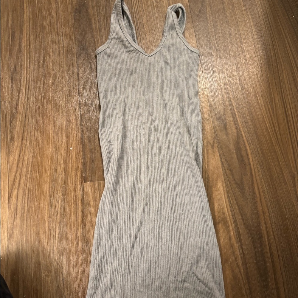 Urban Outfitters Light Gray Ribbed Mini Dress